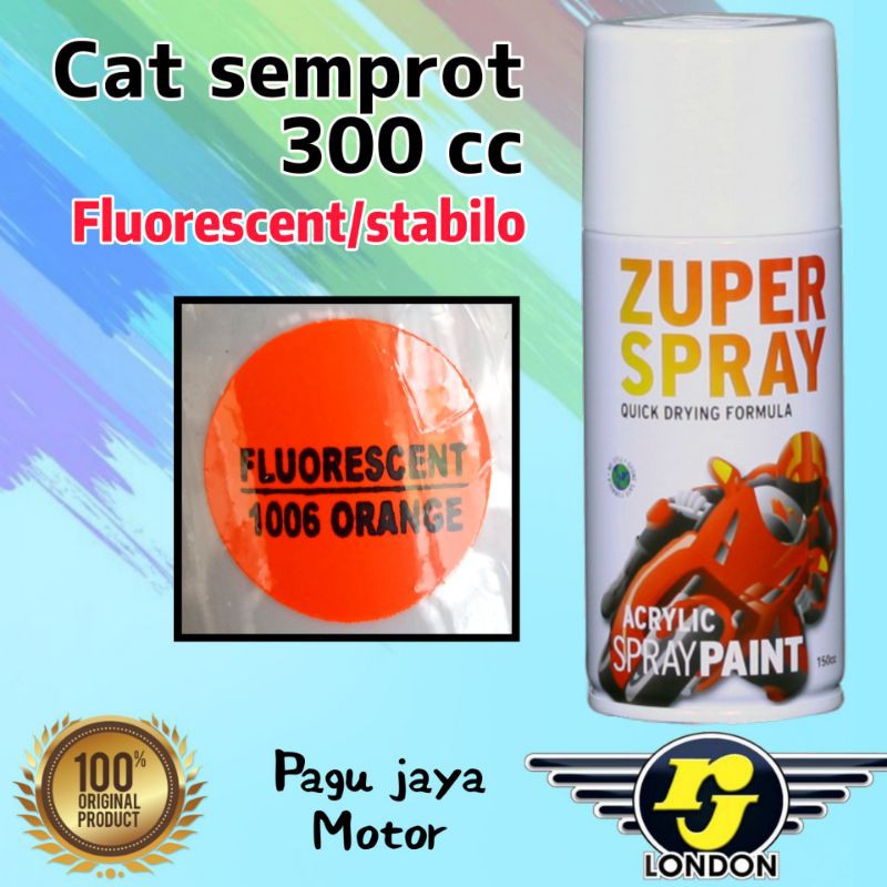 rj london 300ml fluorescent orange stabilo zuper spray cat semprot pilox pilok spray paint