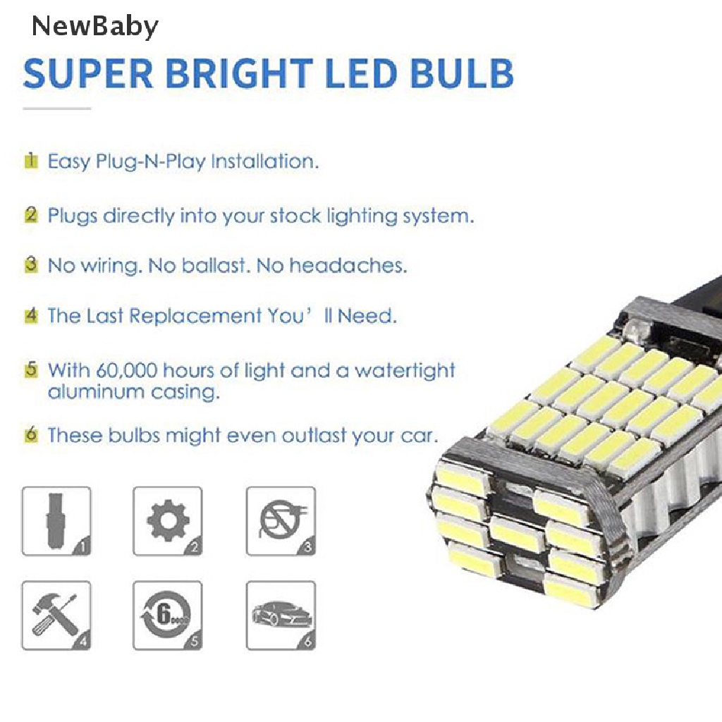 2pcs Lampu LED Canbus T16 T15 921 W16W Untuk Mundur Mobil