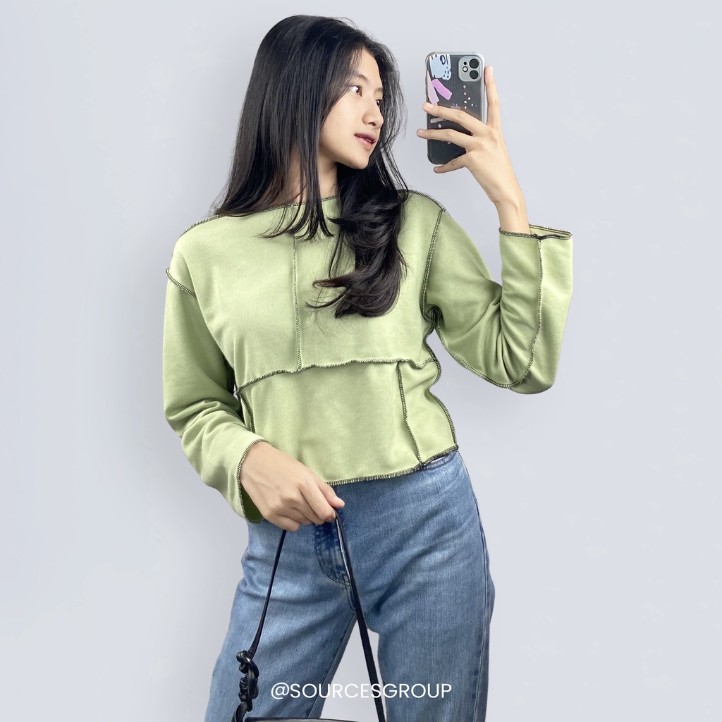 Marie Top Blouse Oversize RIB