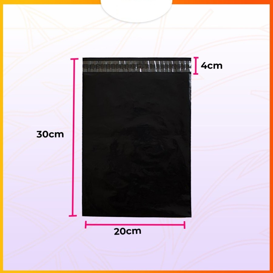 PL20 - 20X30 CM Plastik Packing POLYMAILER 100 Pcs Semi Glossy Premium