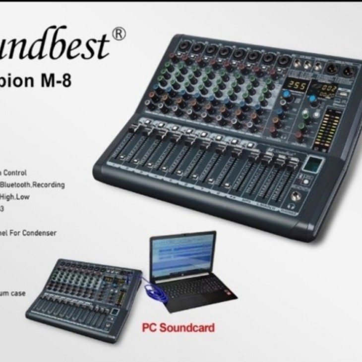 Mixer 8 channel soundbest champion8 soundcard original champion 8