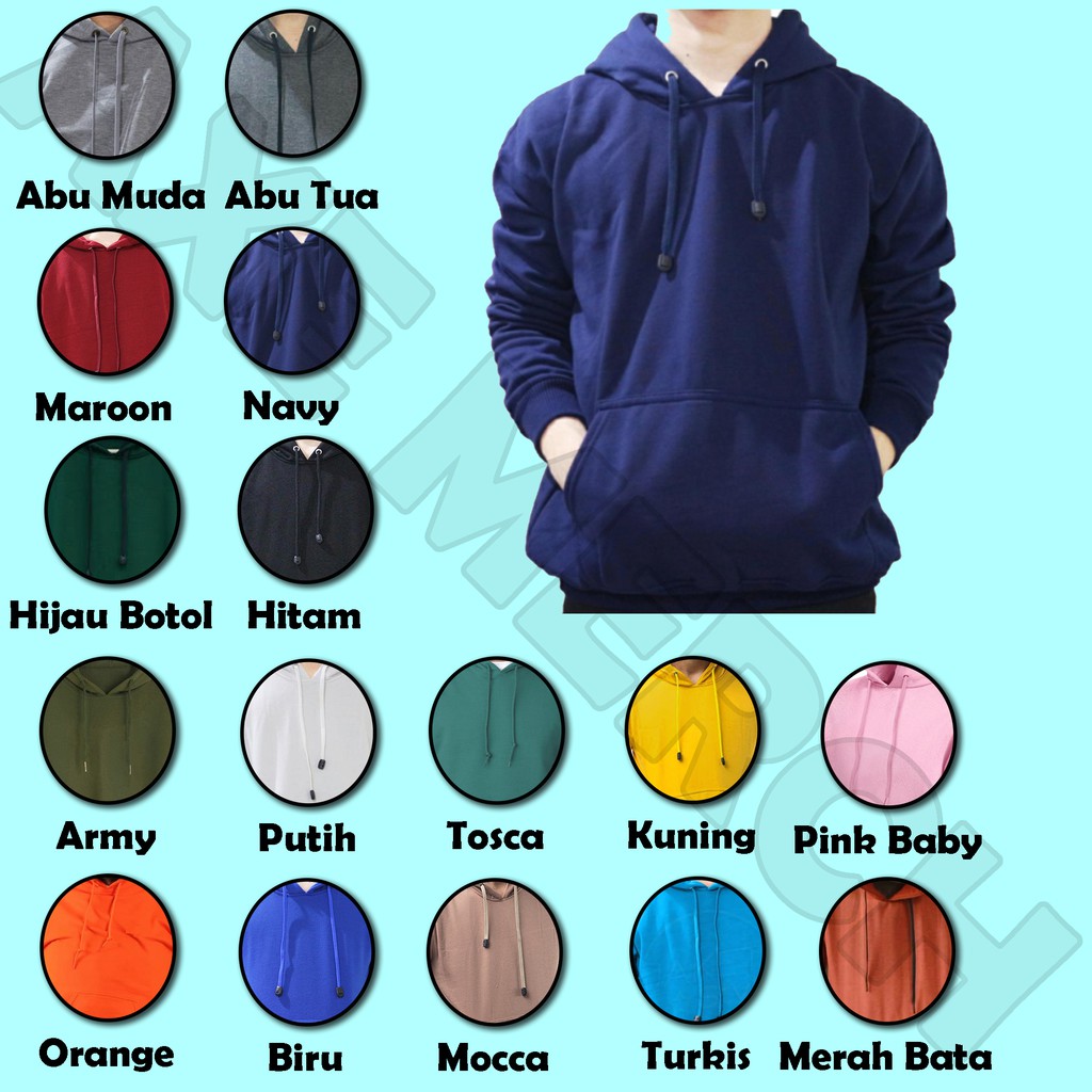 PRE ORDER hoodie jumper polos S-M-L-XL banyak warna jaket pria jaket wanita bahan fleece