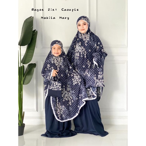 Mukena Rayon Caouple 2in1 Nabila Free Tas