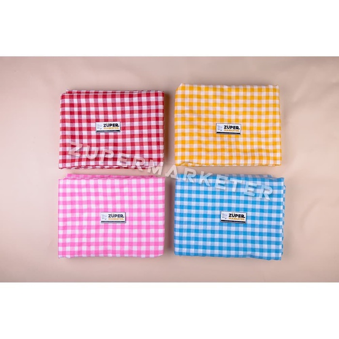 TIKAR-KARPET- KAIN PIKNIK KOTAK-KOTAK LUCU VINTAGE 140 X 100 CM ( TAPLAK | TIKAR) - KUNING -KARPET-