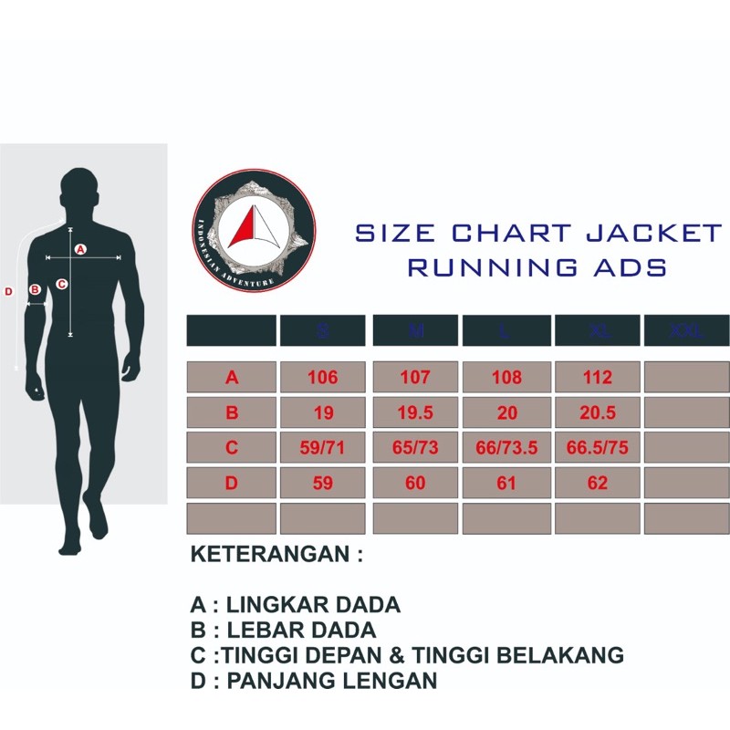 jaket running prau biru ads