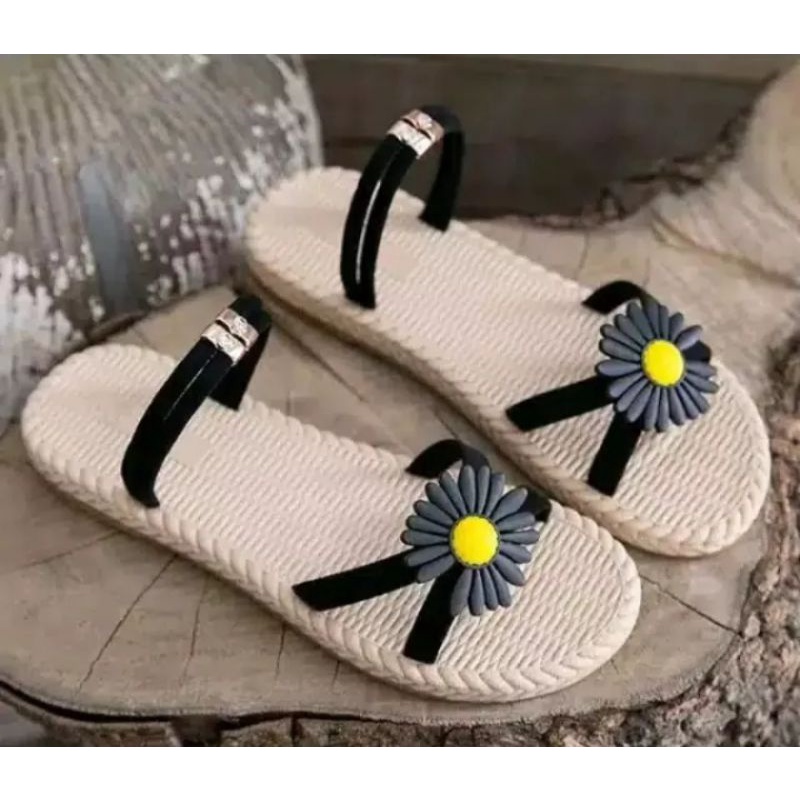 SANDAL TIPLEK SELOP BUNGA WANITA IMPORT KOREA