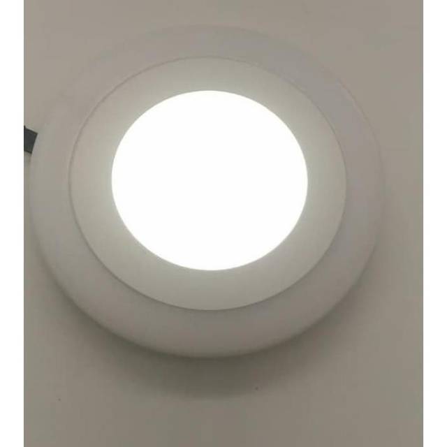 DOWNLIGHT LED PANEL 2 WARNA 6+3 WATT READY BULAT DAN KOTAK TENGAH PUTIH SAMPING BIRU DAN PUTIH