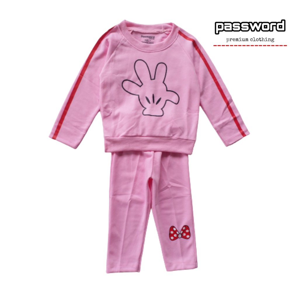 HappyOliver PASSWORD SET SWEATER MY RED RIBBON Setelan piyama 1 - 7 Tahun Baju Anak BerKualitas