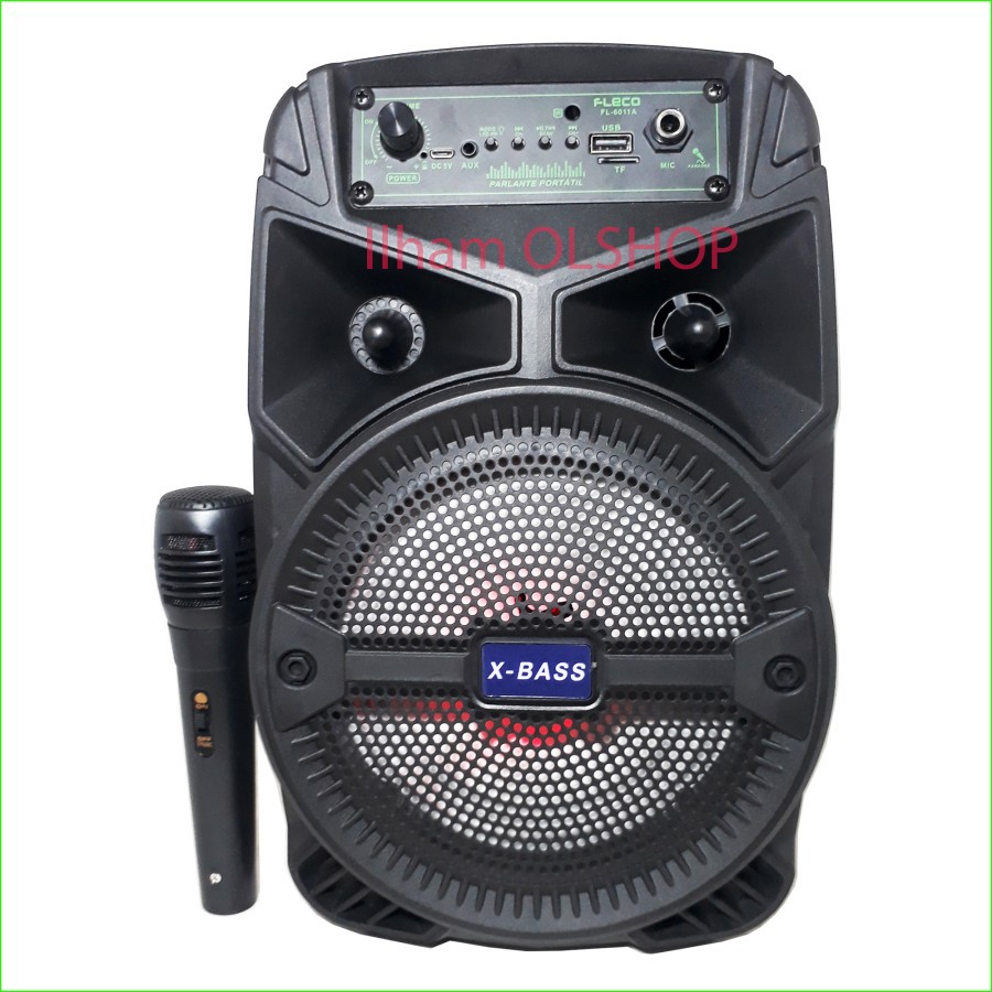 Speaker Fleco Super Bass F-6011 Bluetooth Speaker + Mic