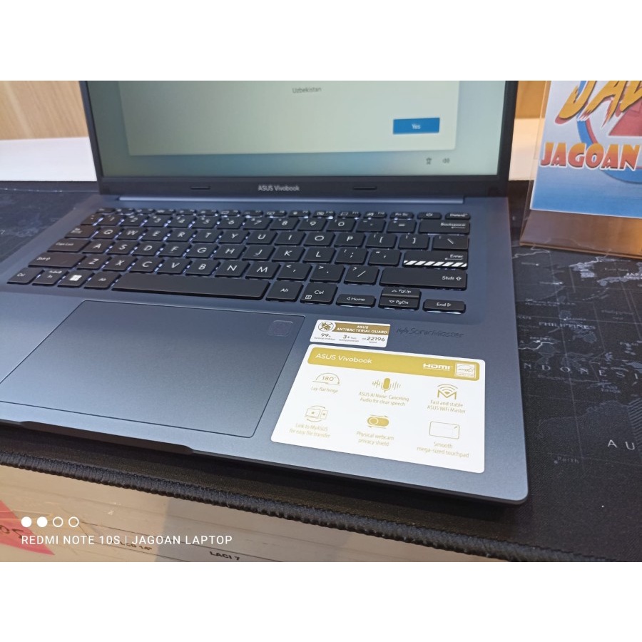 LAPTOP MURAH GAMING ASUS VIVOBOOK 14X M1403QA VIPS551 RYZEN 5 5600H 8GB 512GB RADEON 7 14 WUXGA IPS FP WIN11 + OHS QUIET BLUE