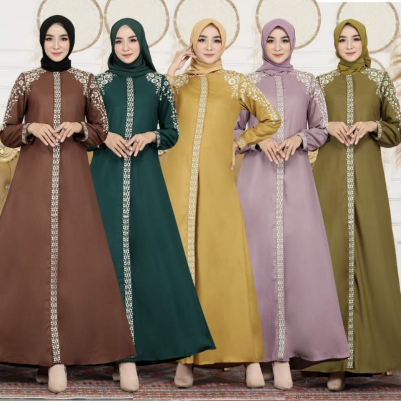 Gamis razzaq toyobo bordir original / Gamis toyobo / Gamis dewasa / Fashion muslim terbaru / Gamis b
