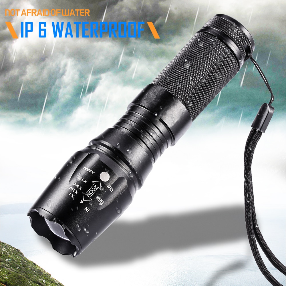 Taffled E97 Senter Tactical LED Cree XML-T6 3000 Lumens + Charger + Baterai + Case