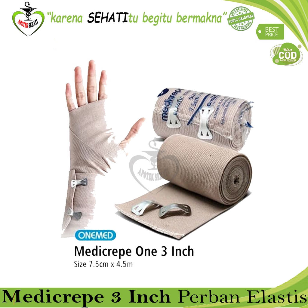 Medicrepe 3 4 6 Inch Onemed Perban Verban Elastis Pembalut Luka Patah Tulang