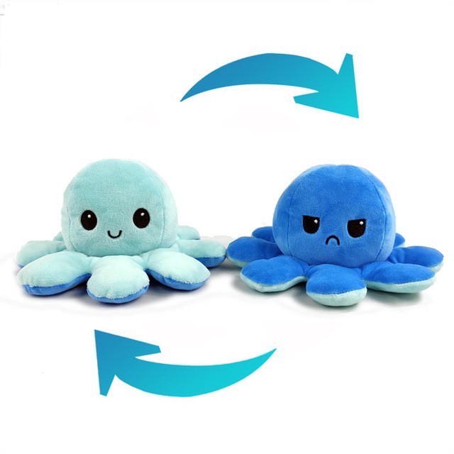 Tiktok Cute Toys Reversible Bipolar Octopus Doll Toy Plush Mood BONEKA TERBARU