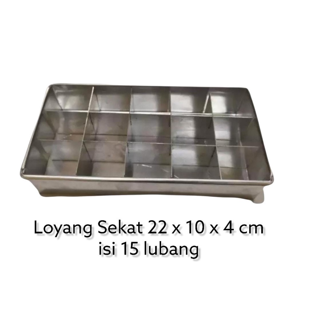 Loyang Sekat Aluminium / Loyang Bolu Sekat / Loyang Brownies Sekat Murah ukuran ( 20/22/24 x 10 x 4cm )