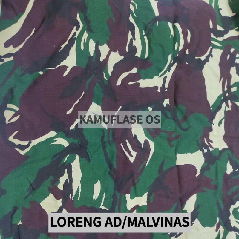 RB Bahan kain loreng army Motif malpinas nkri gurun marpat AL AU teluk lebanon brimob dll- RIPSTOP
