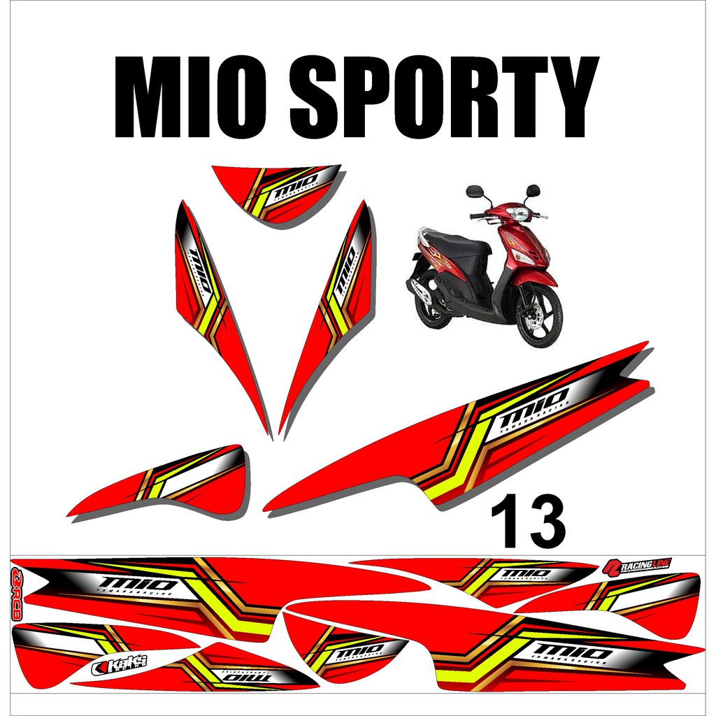 Stiker Sticker Striping Motor Variasi Yamaha MIO SPORTY Racing Murah Desain DS MIO - 13