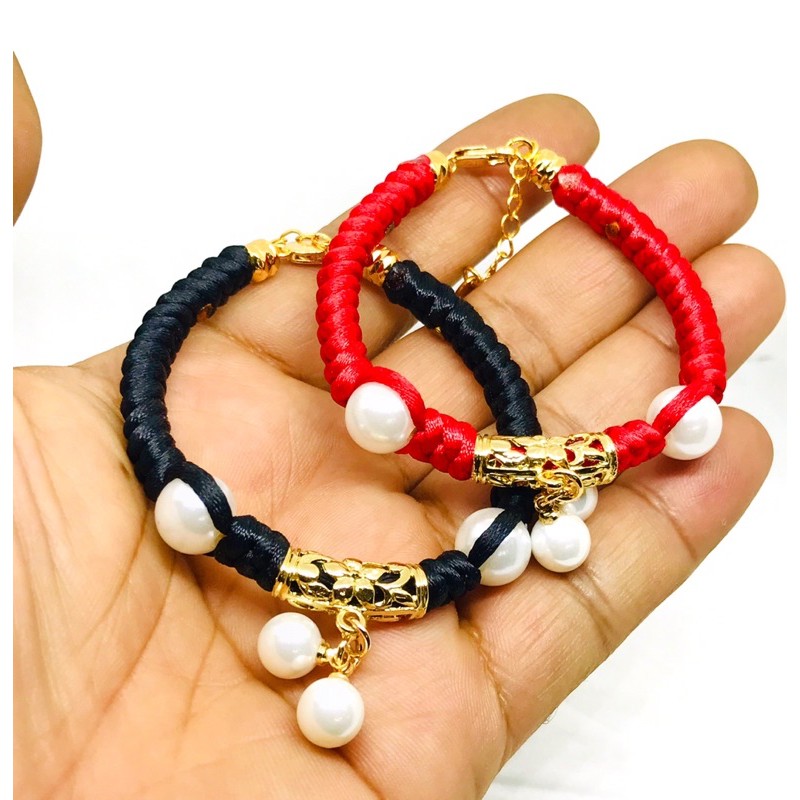 gelang mutiara // gelang rajut // gelang wanita // perhiasan // gelang