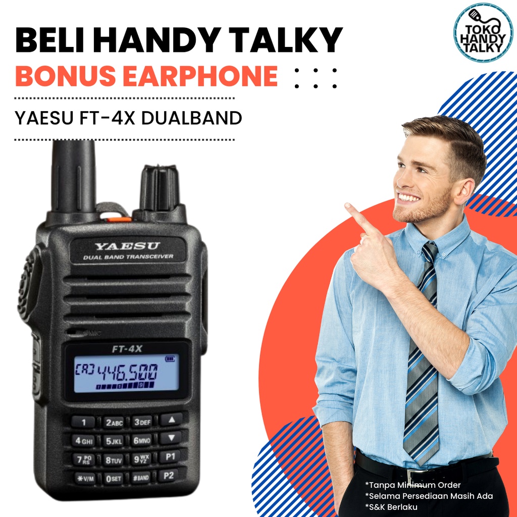 HANDY TALKY YAESU FT-4X/FT-4XR 4X VHF UHF DUALBAND NEW ORIGINAL GARANSI RESMI POSTEL
