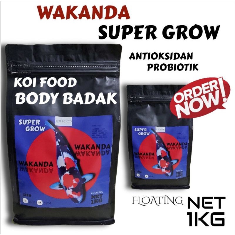 Pakan pelet koi WAKANDA SUPER GROW 1KG