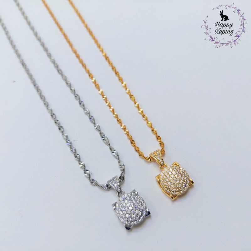 SET KALUNG XUPING ASLI TITANIUM FASHION KOREA- LAPIS EMAS - MODEL KALUNG BURSALINO - LIONTIN MODEL D