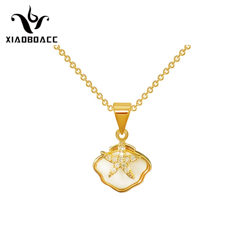 XiaoboACC Kalung Rantai Klavikula 18K Gold Plated Bahan Titanium Steel Ukuran Untuk Wanita - 38CM + 6CM