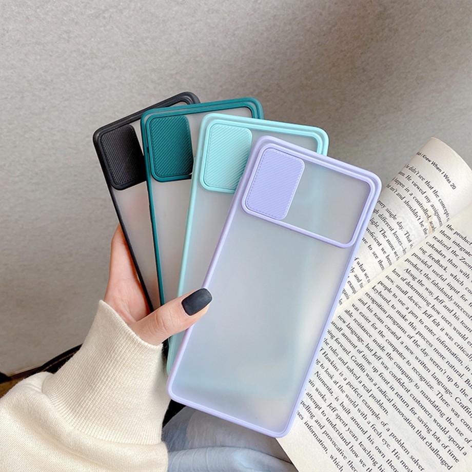 Samsung A22 A32 A52 A71 A72 4G 5G A12 A50 A11 M11 M12 A20S A21S A30S A50S Case Slide Camera Protector Sliding Cover Pelindung Kamera Siliding Geser Bumper Camshield Soft Softcase Hardcase Casing Dove Matte-7