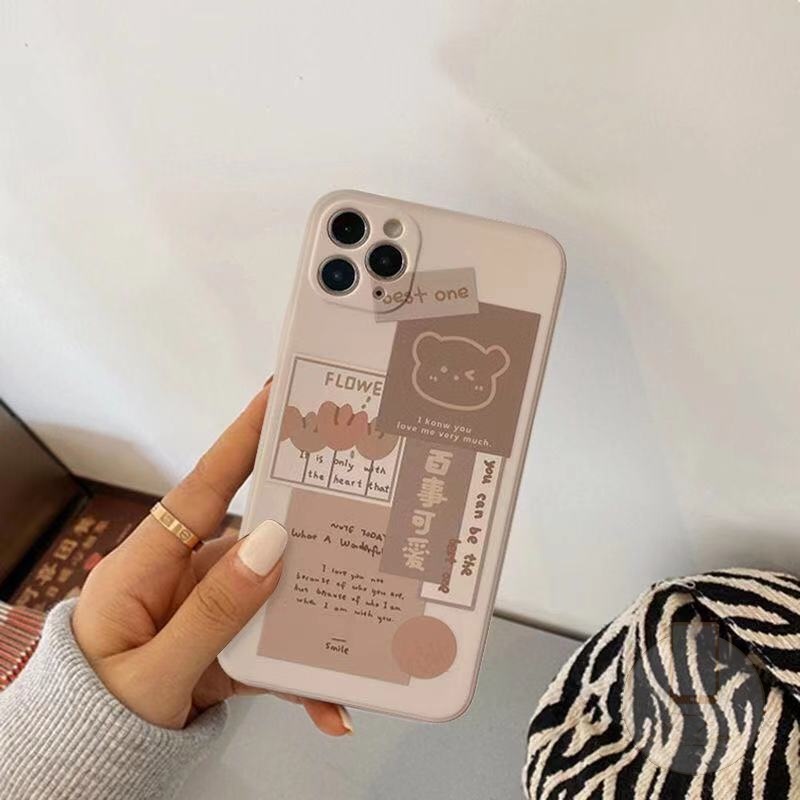 REDMI Case Redmi10 A1 11 12C 9A MI 1011 Lite 12 Lite 10T Note12 10 9 8 10Pro 10s 10 Pro Plus 9 9T 9C NFC Poco X5 M4 F4 M3 Pro F3 X3 Pro M3 Ins Stone Case Kubus Lurus Beruang Lucu Putih