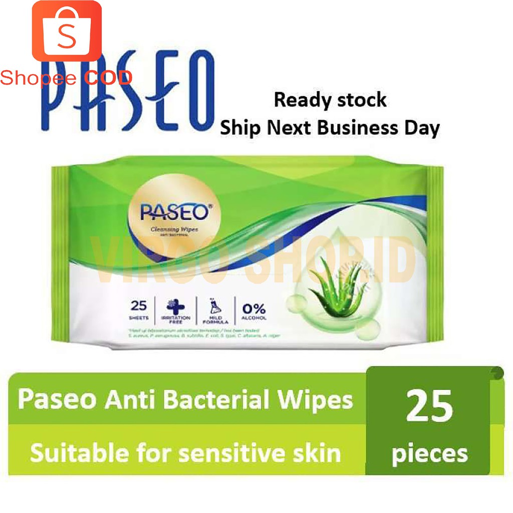 Tissue Basah Anti Bakteri Paseo 1Pack Isi 25 Lembar / Tisu Basah / Tissue Basah / Tisu Basah Paseo / Tisu Paseo / Tisu / Tissu Basah / Tisue Basah