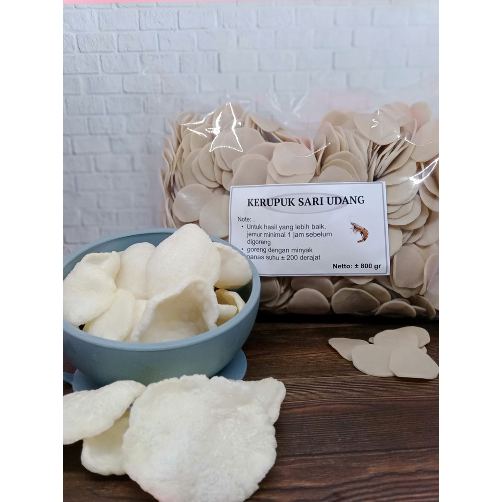 

Kerupuk Sari Udang / Kerupuk Mentah / Kerupuk Original 800g