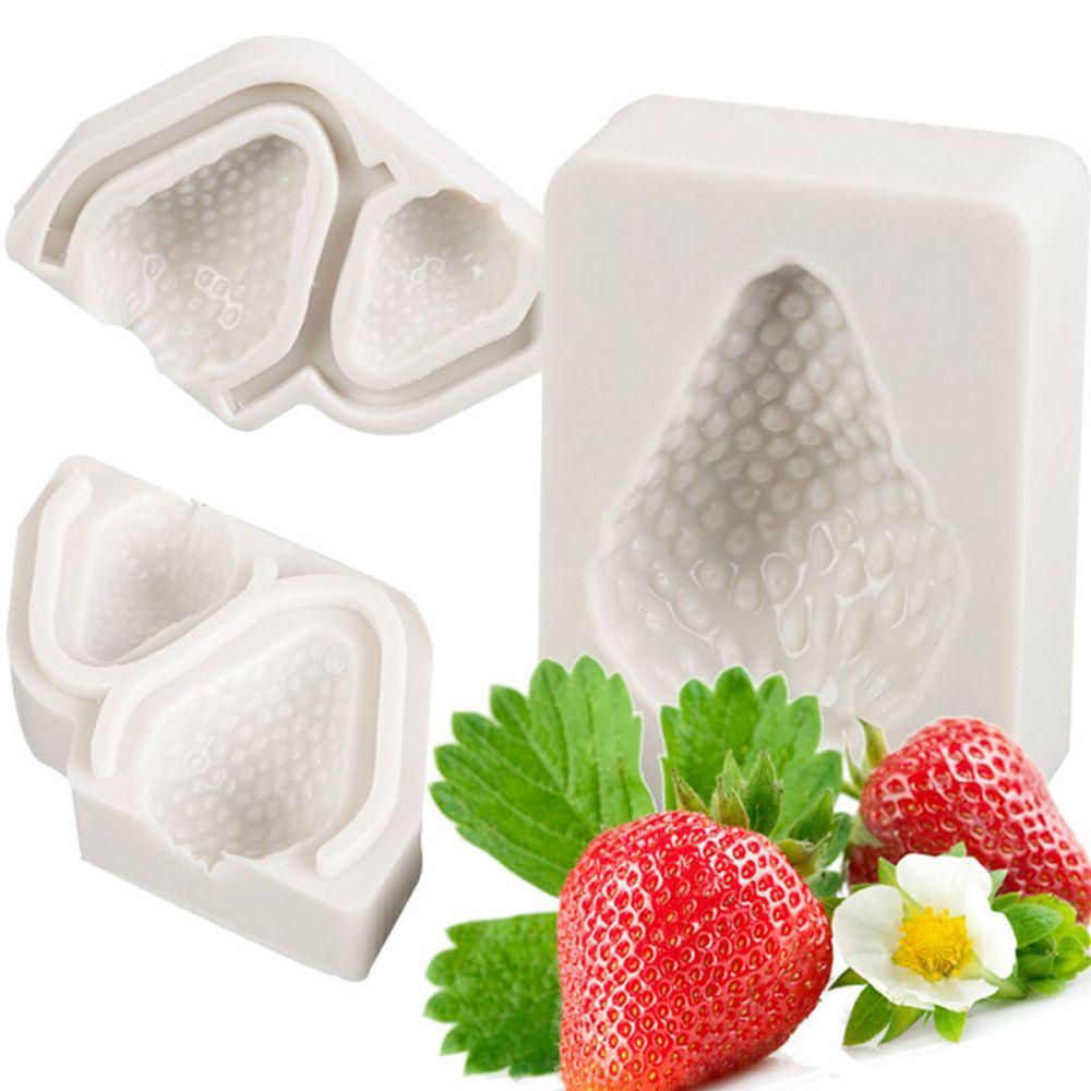 R-FLOWER 3 Pcs Cetakan Silikon Strawberry DIY Bakery Pastry Membuat Fondant Permen Tanah Liat Gula Craft Baking Tool