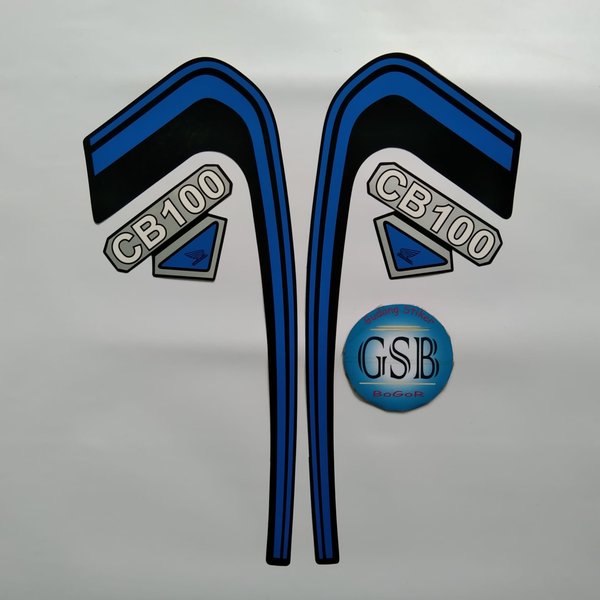 Stiker striping motor honda cb100 biru