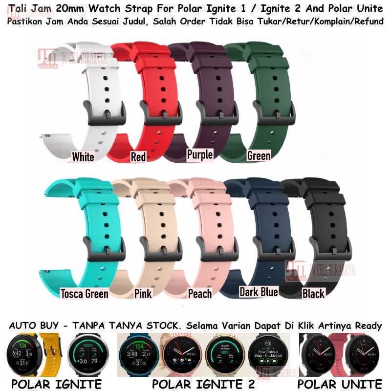 P20Q Watch Strap Polar Ignite 1 2 / Unite - Tali Jam Tangan 20mm Rubber Silikon