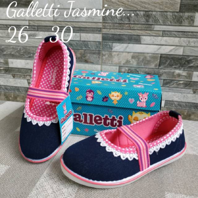 GALETTI JASMINE SIZE 22-29 SEPATU SEKOLAH HITAM SEPATU ANAK PEREMPUAN SLIP ON SEPATU CANTIK