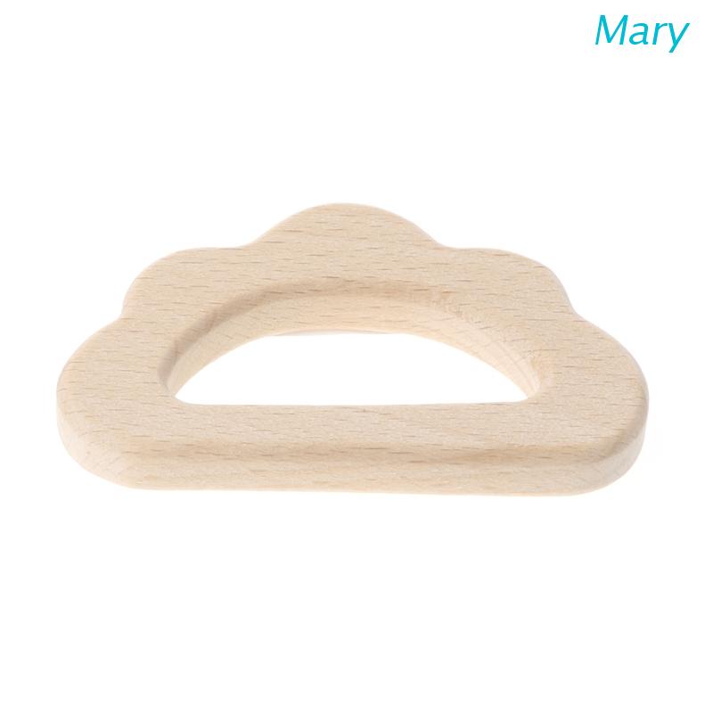 Mary Mainan Teether Bentuk Awan Bahan Kayu Organik Untuk Bayi