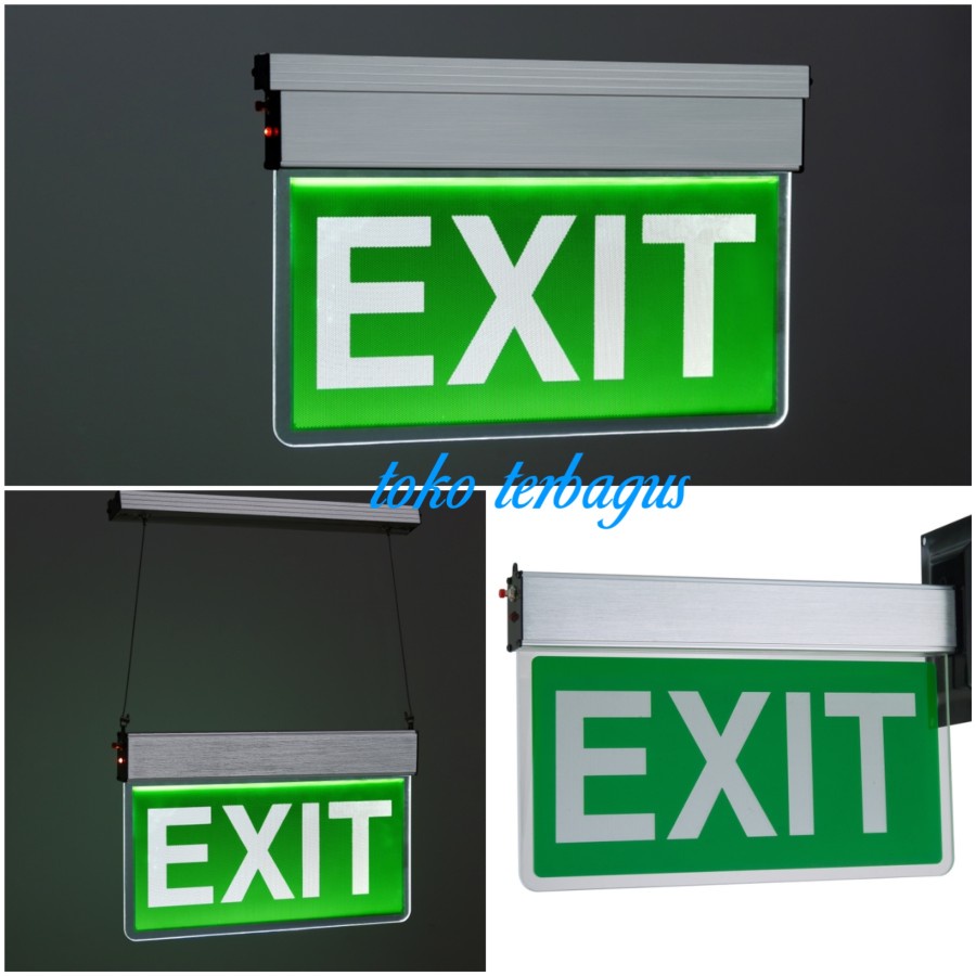 Lampu EXIT LED Lampu Petunjuk Darurat Emergency EXIT Lamp Light 2 Sisi Sided