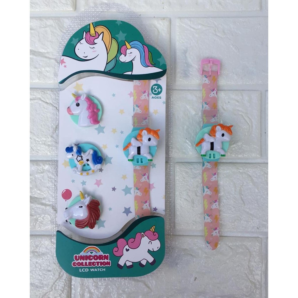 Super Promo! JAM TANGAN ANAK PEREMPUAN KEPALA SET UNICORN DIGITAL KUDA UNICORN Murah!