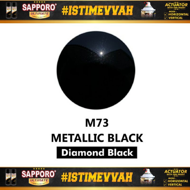 sapporo ultimate metallic black M73 400ml cat semprot spray paint