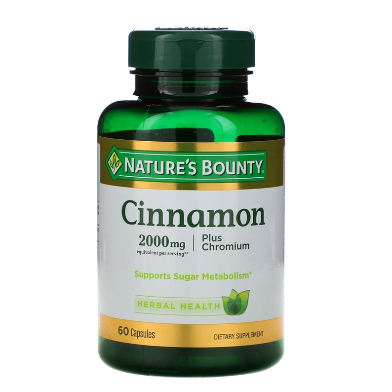 Natures Bounty Cinnamon plus Chromium 2000 mg 60 Cap Nature Kayu Manis