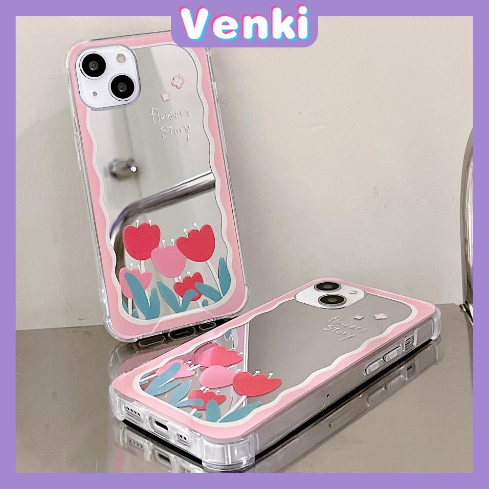 iPhone Case Mirror Acrylic Hard Case Silicone Airbag Shockproof Pink Frame Flower Simple and Cute Style For iPhone 13 Pro Max iPhone 12 Pro Max iPhone 11 Pro Max iPhone 7 Plus iPhone XR XS MAX Max pro 13 Plus Plus/8 7 11 12 XS Pro 7/8/S XR X/XS