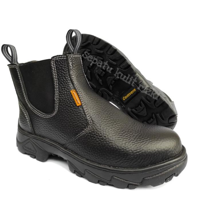 Sepatu Safety Pria Safety Shoes Septi Ujung Besi Septi Kulit Asli