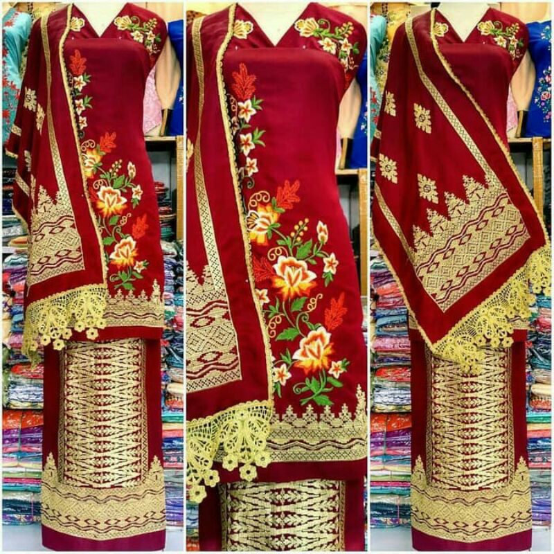 BAHAN BAJU KURUNG SET SELENDANG