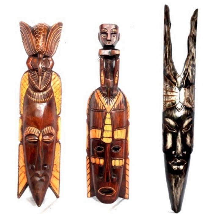 Hiasan Dinding Topeng Kayu Pajangan Patung Kayu Home Decor Ruangan - Greenstopshop