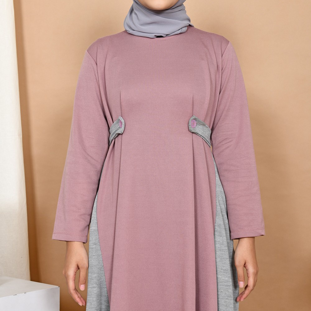 Mybamus Alessa Side Rope Dress Taro M14847 R13S6 - Gamis Muslim-8