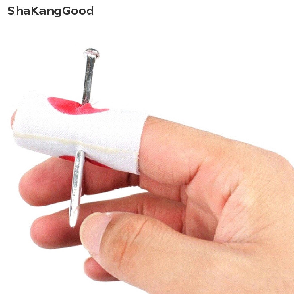 Skid 3Pcs / Set Mainan Jari Tertusuk Paku Berdarah Untuk Lelucon Halloween