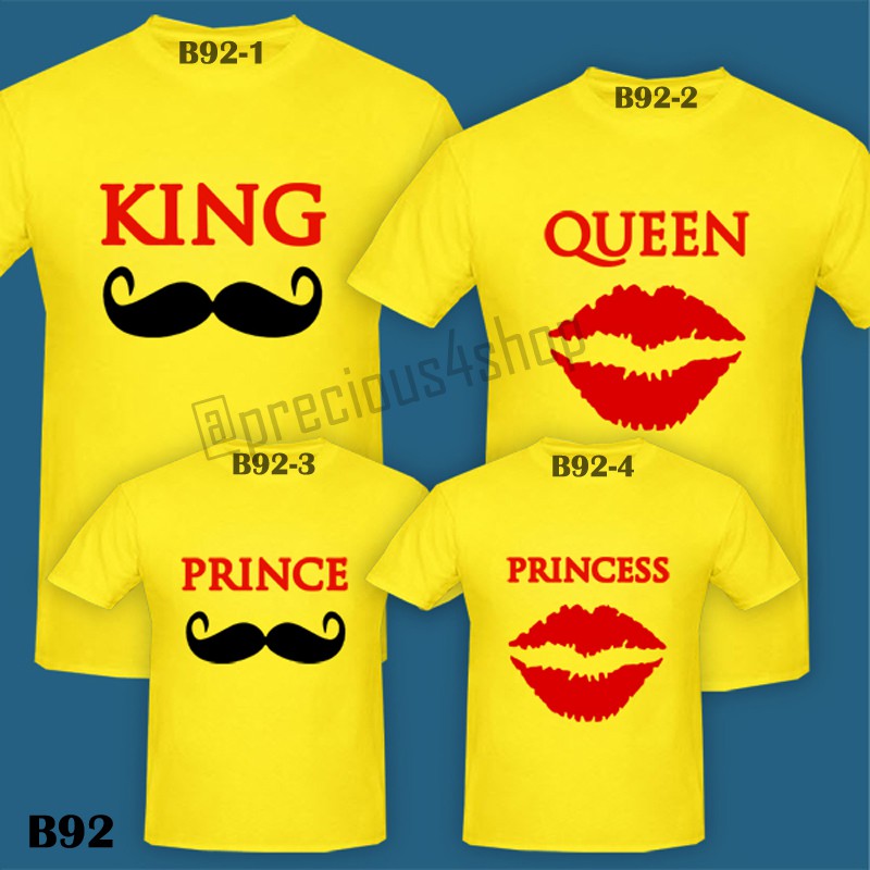 ROYAL CROWN King Moustache & Queen Lips | Kaos Couple | Family T-Shirt
