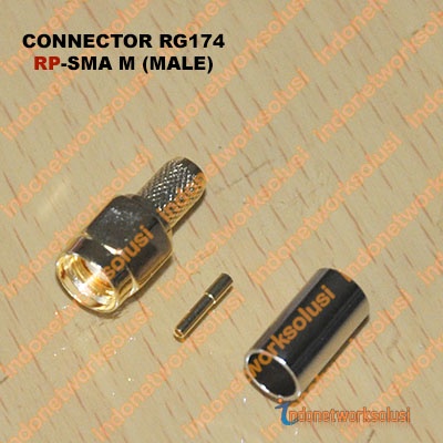 KONEKTOR CONNECTOR RG174 RP-SMA M (MALE)