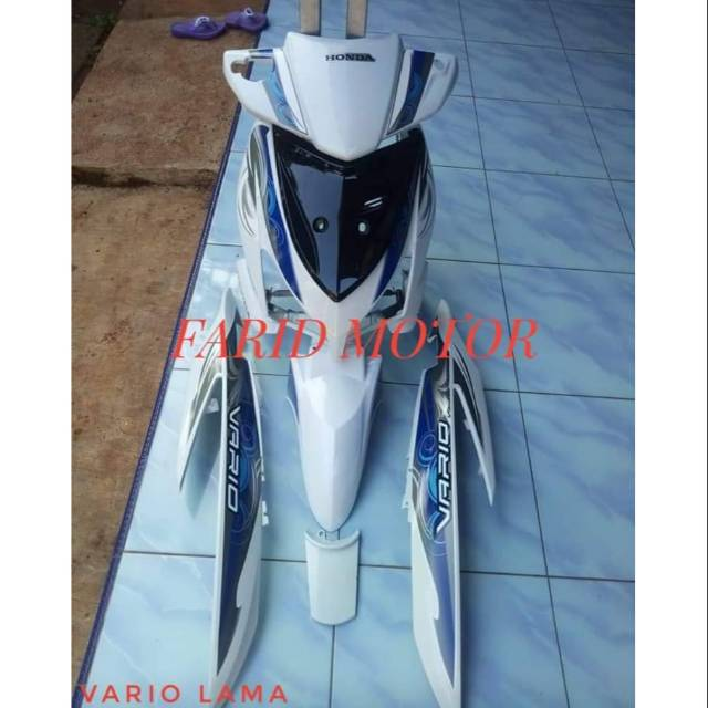 BODY HALUS FULLSET VARIO 110 KARBU-LAMA WARNA PUTIH PLUS STRIPING