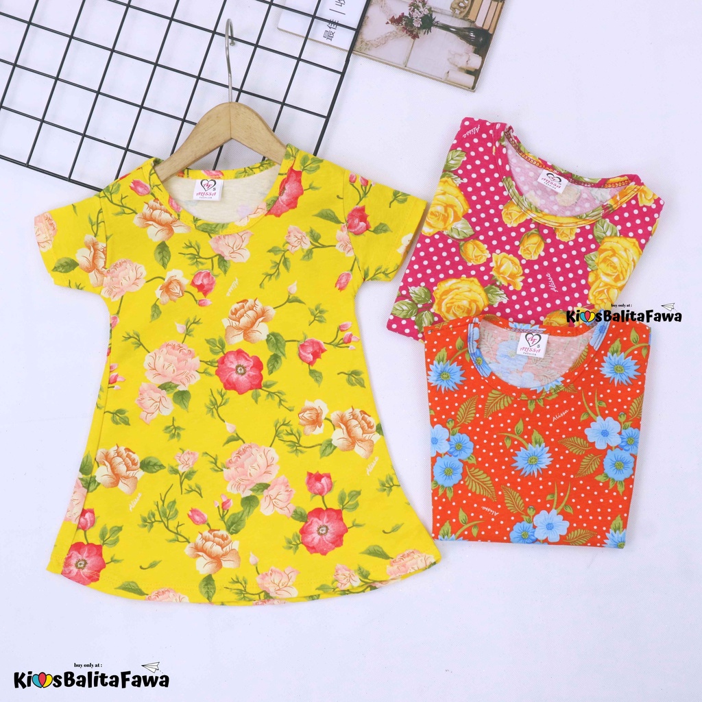 Dress Amirah Bayi uk 3-12 month / Baju Tidur Balita Anak Perempuan Adem Kaos Lucu Dres Harian Murah kiosbalitaaprilia