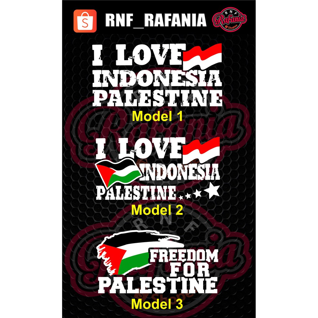 STICKER SKOTLET I LOVE INDONESIA PALESTINE STIKER PALESTINE